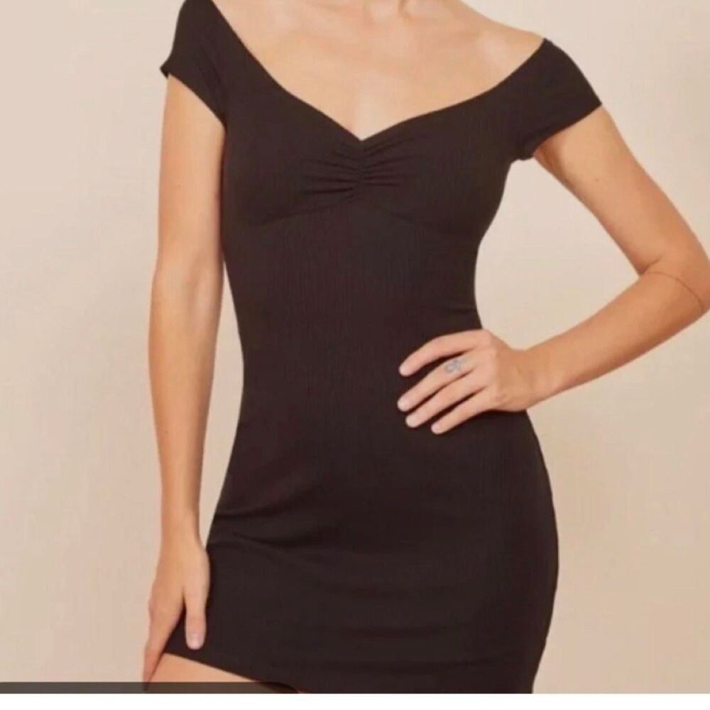 Reformation black mini dress sz xl